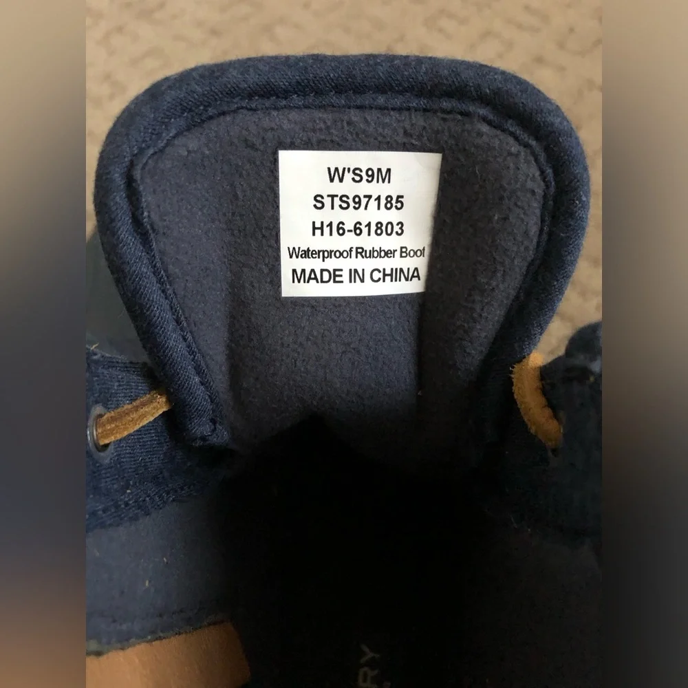 Sperry Saltwater Rope Embossed Duck Boots Size 9 - Picture 9 of 11